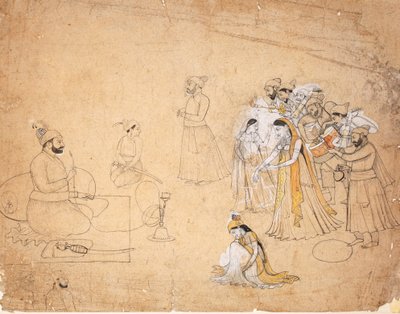 A Raja Entertained by Dancers and Musicians by Chajju